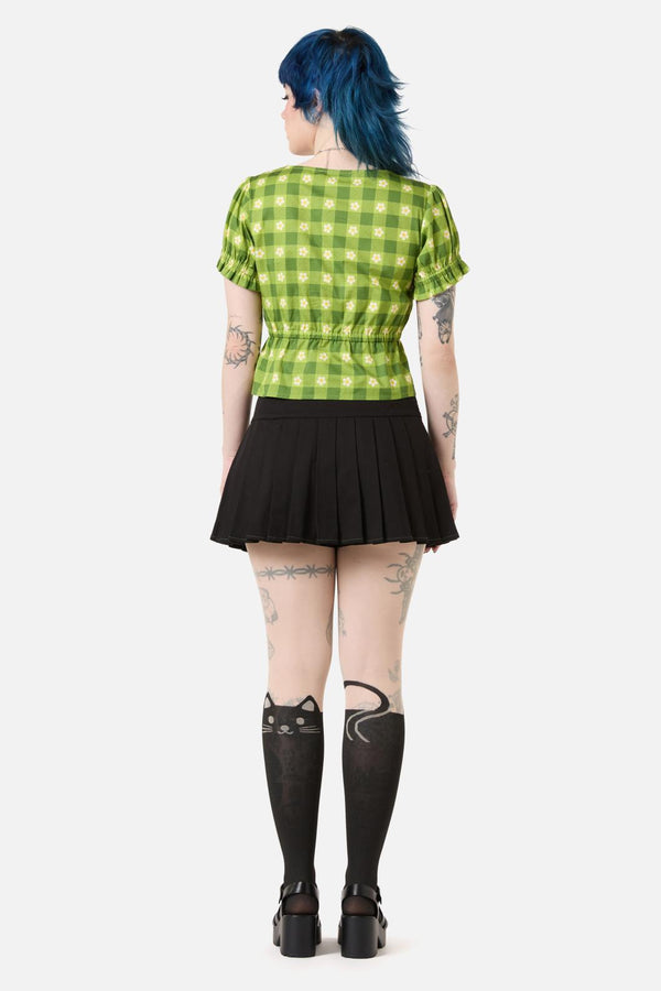 Dangerfield - Garden Hedge Check Top - green