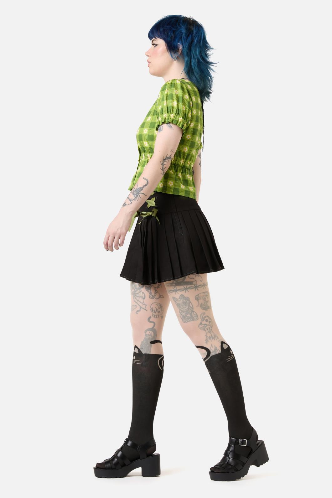 Dangerfield - Garden Hedge Check Top - green