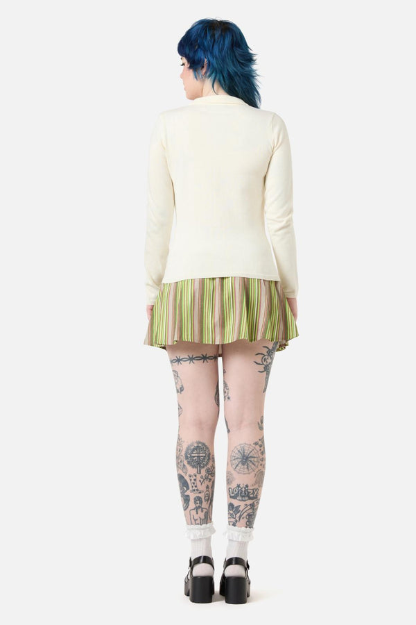 Dangerfield - Critters Emb Fitted Cardigan - cream