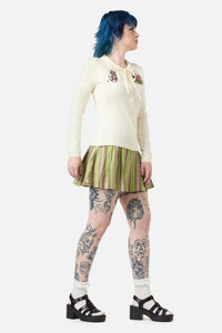 Dangerfield - Critters Emb Fitted Cardigan - cream