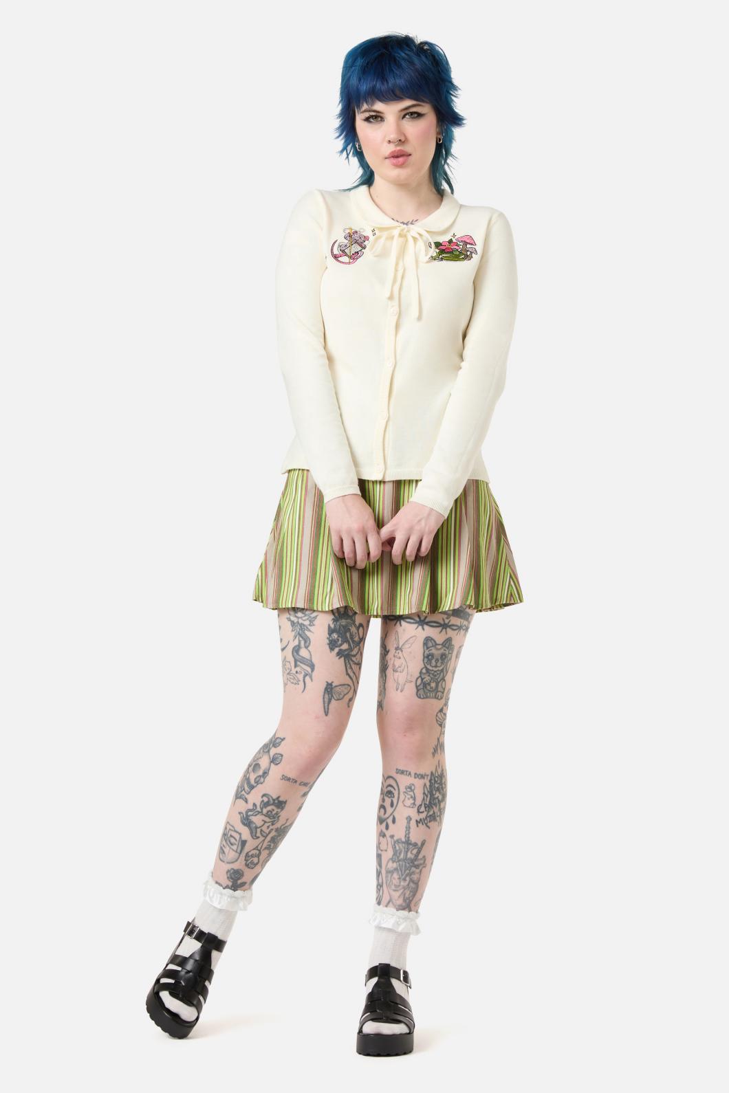 Dangerfield - Critters Emb Fitted Cardigan - cream