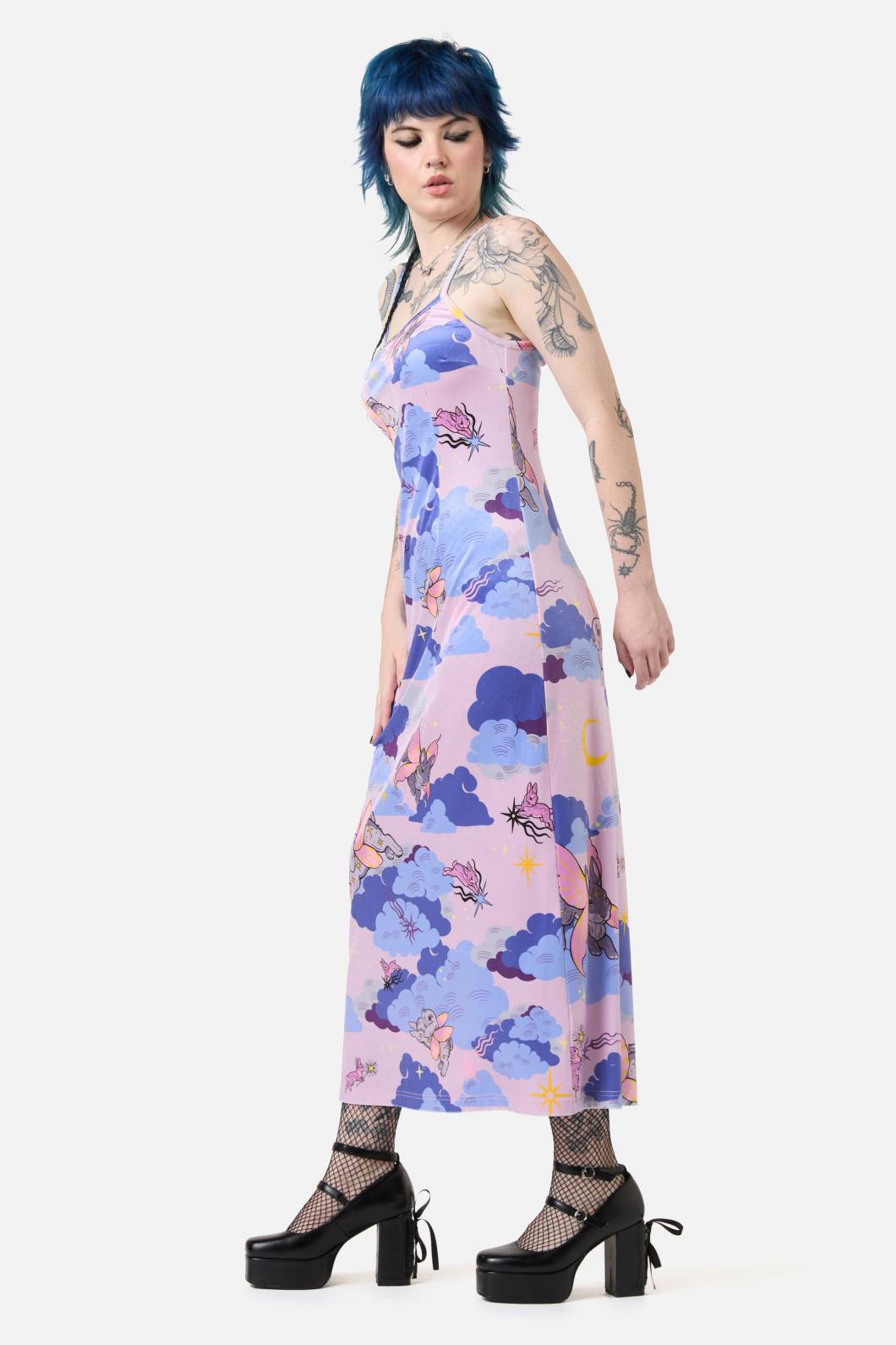 Dangerfield - Goodnight Bunny Velvet Dress - lavender