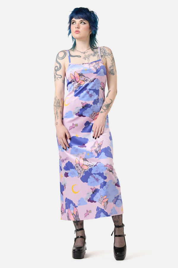 Dangerfield - Goodnight Bunny Velvet Dress - lavender