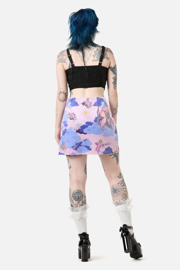 Dangerfield - Goodnight Bunny Velvet Skort - lavender