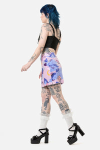 Dangerfield - Goodnight Bunny Velvet Skort - lavender