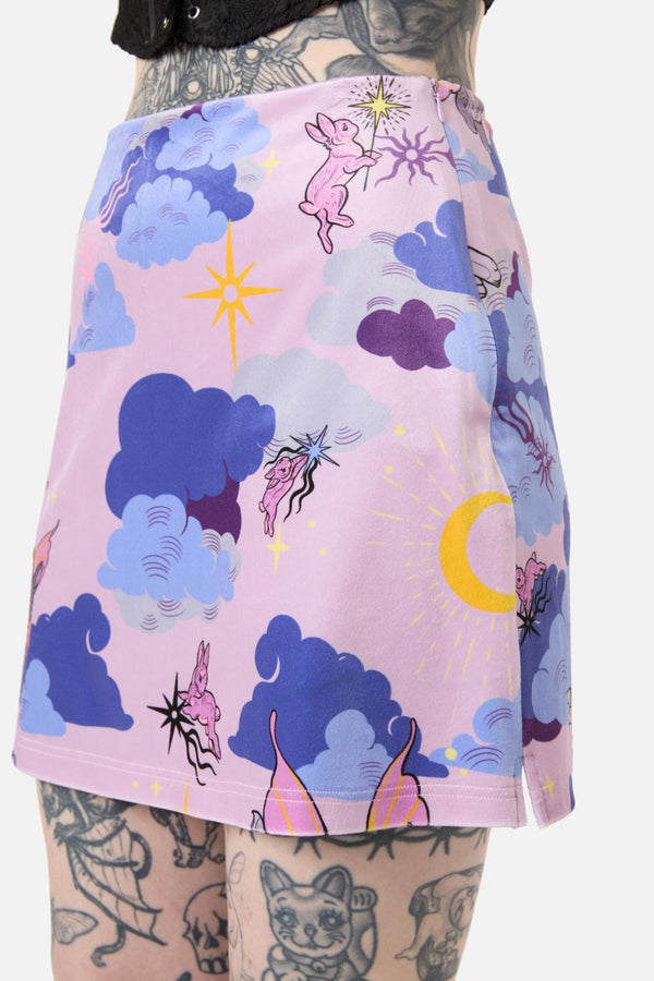 Dangerfield - Goodnight Bunny Velvet Skort - lavender