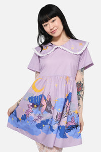 Dangerfield - Goodnight Bunny Border Dress - lavender