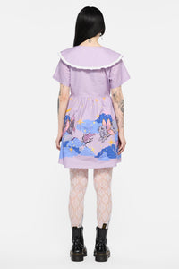 Dangerfield - Goodnight Bunny Border Dress - lavender
