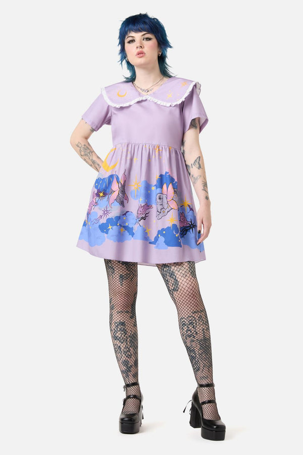 Dangerfield - Goodnight Bunny Border Dress - lavender