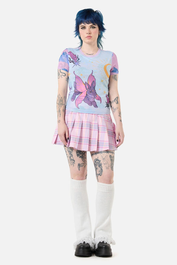 Dangerfield - Goodnight Bunny Mesh Top - lavender