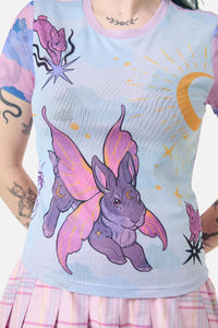 Dangerfield - Goodnight Bunny Mesh Top - lavender