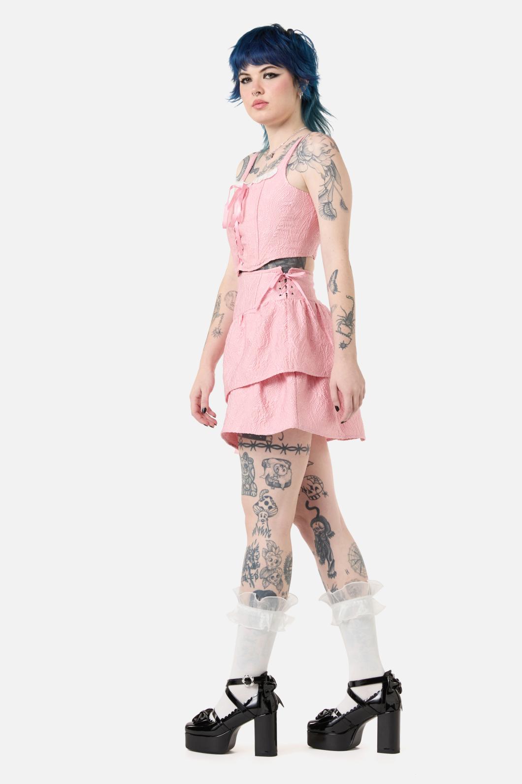 Dangerfield - Abundance Ruffle Corset - pink