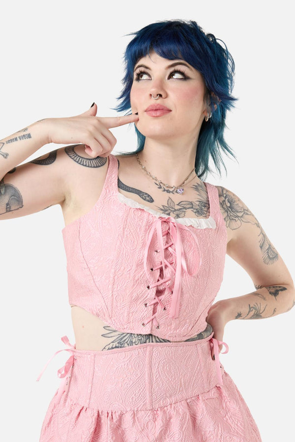 Dangerfield - Abundance Ruffle Corset - pink