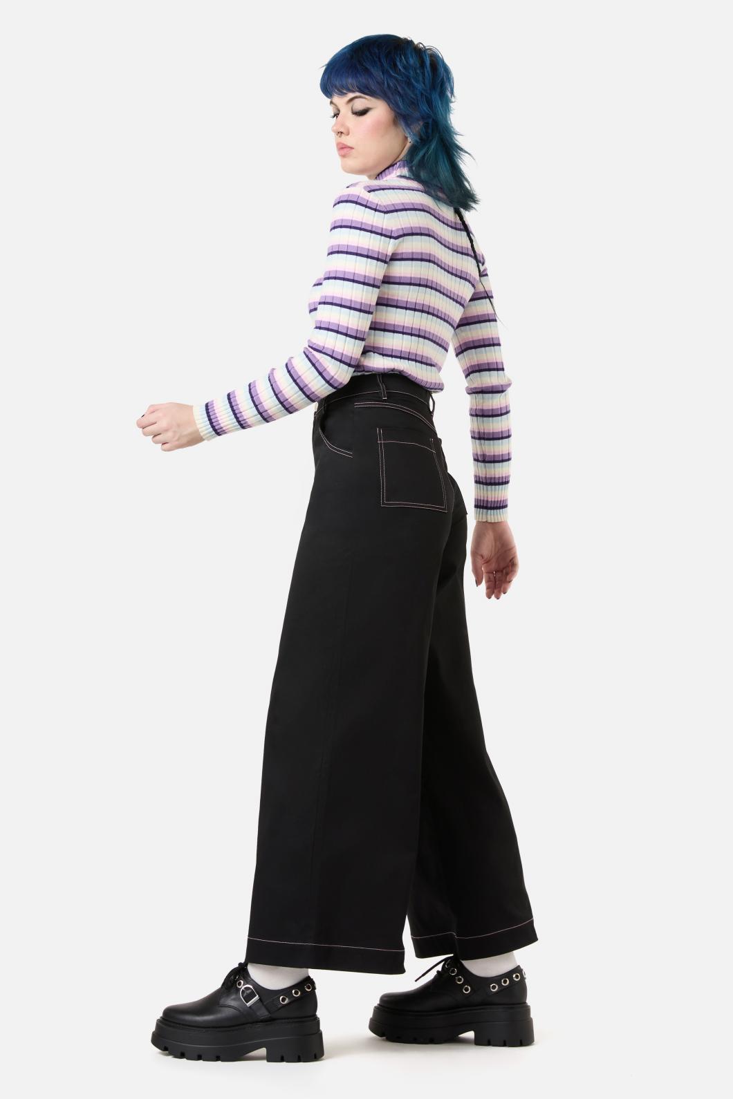 Dangerfield - Moon Time Wide Leg Pants - black