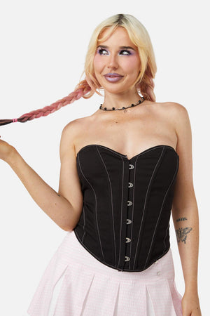 Dangerfield - Spagettea Strapless Corset Top - black