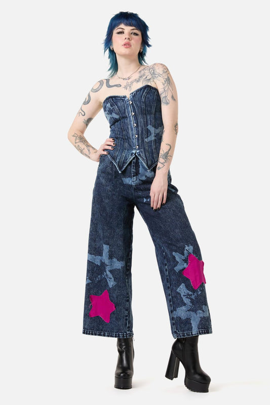 Dangerfield - Never Mind The Denim CorsetTop - blue