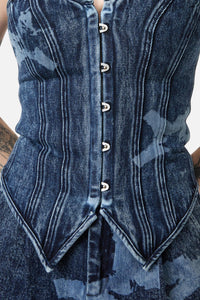 Dangerfield - Never Mind The Denim CorsetTop - blue