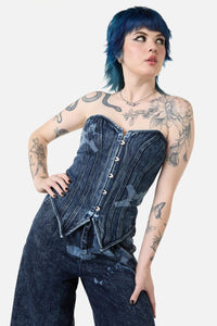 Dangerfield - Never Mind The Denim CorsetTop - blue
