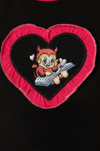 Dangerfield - Love Letter Frill Heart Tank - black