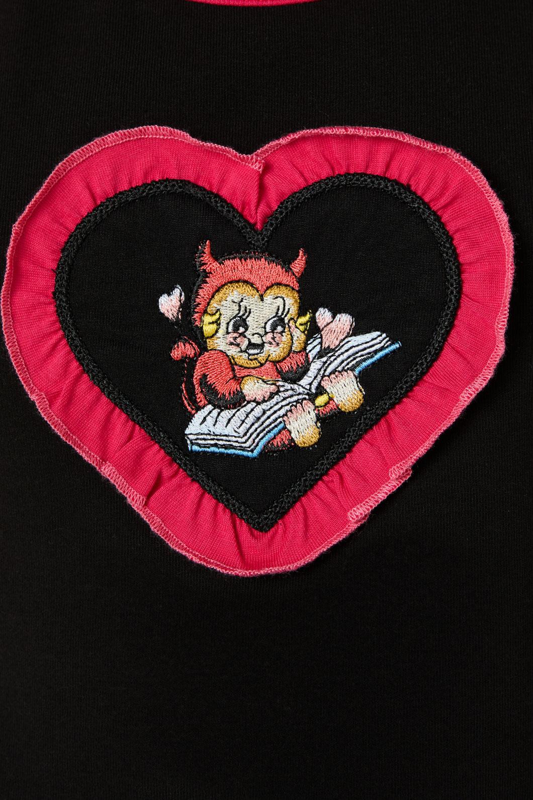 Dangerfield - Love Letter Frill Heart Tank - black