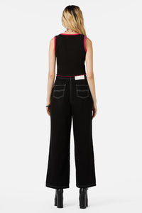 Dangerfield - Love Letter Frill Heart Tank - black