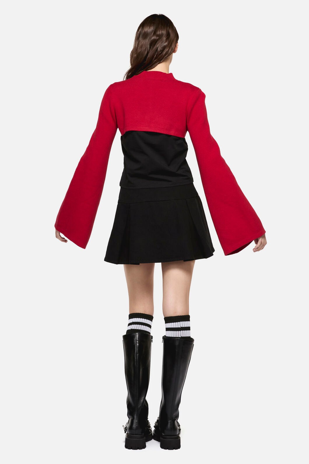 Dangerfield - Moggy High Neck Cropped Cardigan - red