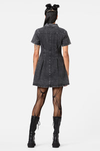 Dangerfield - Moggy Denim Short Sleeve Dress - black