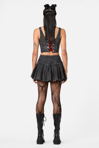 Dangerfield - Moggy Denim Pleated Skort - black