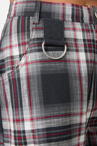 Dangerfield - Moggy Tartan Cargo Pant - grey