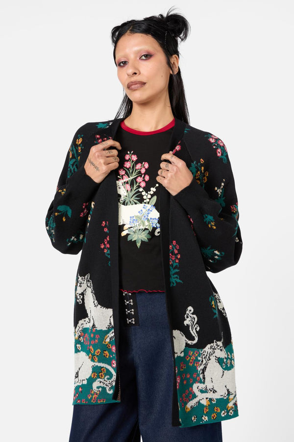 Dangerfield - Heraldry Border Cardi - black