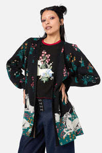 Dangerfield - Heraldry Border Cardi - black