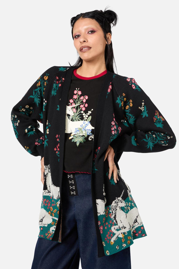 Dangerfield - Heraldry Border Cardi - black