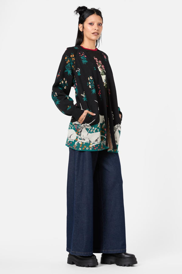 Dangerfield - Heraldry Border Cardi - black