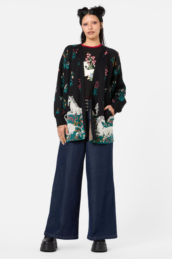 Dangerfield - Heraldry Border Cardi - black