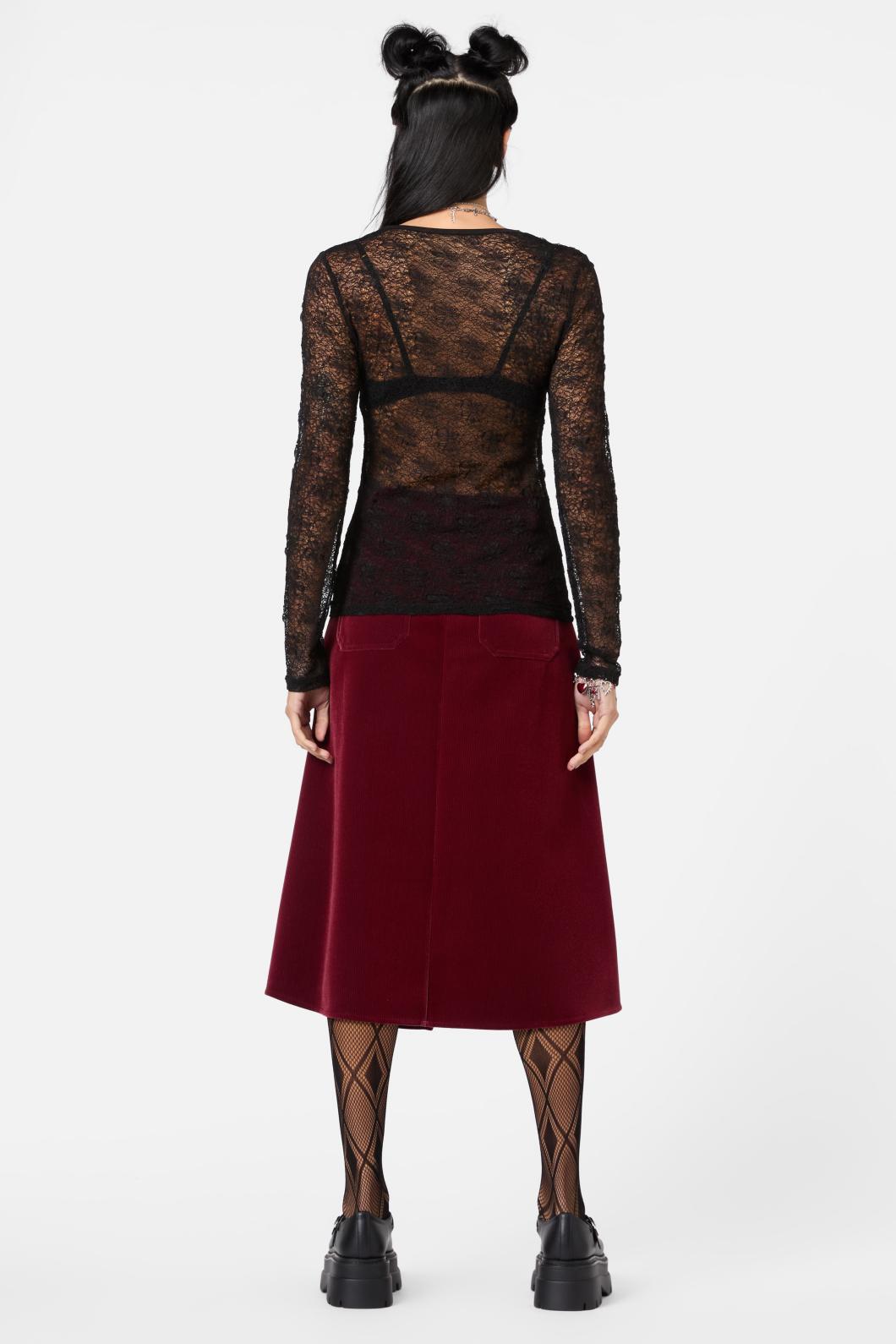Dangerfield - Myth TexturedMeshLongSleeveTop - black