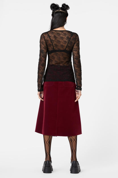 Dangerfield - Myth TexturedMeshLongSleeveTop - black