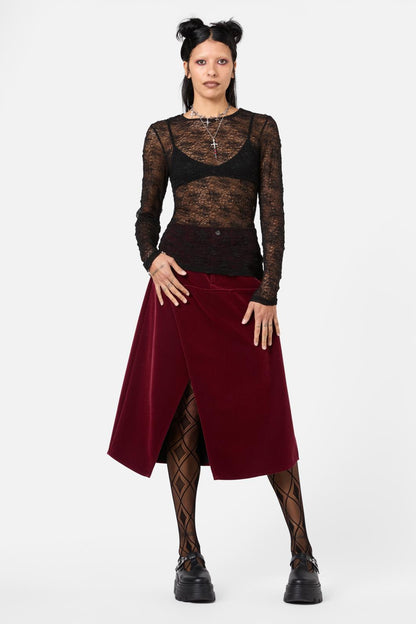 Dangerfield - Myth TexturedMeshLongSleeveTop - black
