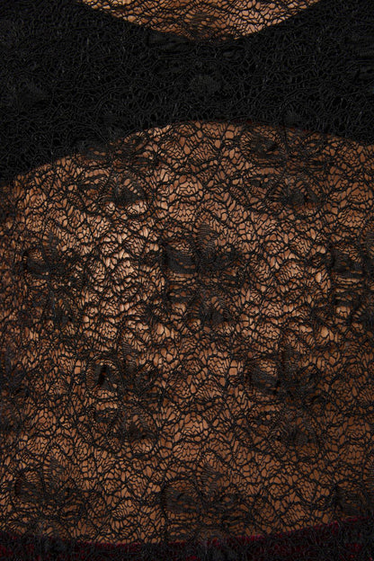 Dangerfield - Myth TexturedMeshLongSleeveTop - black