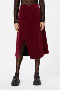 Dangerfield - Prestige Stripe Cord Skirt - red-black