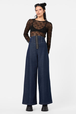 Dangerfield - Fable Denim Corset Pant - indigo