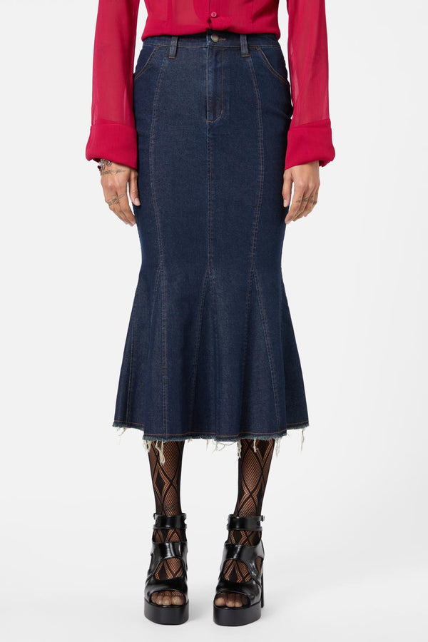Dangerfield - Fable Denim Midi Skirt - indigo