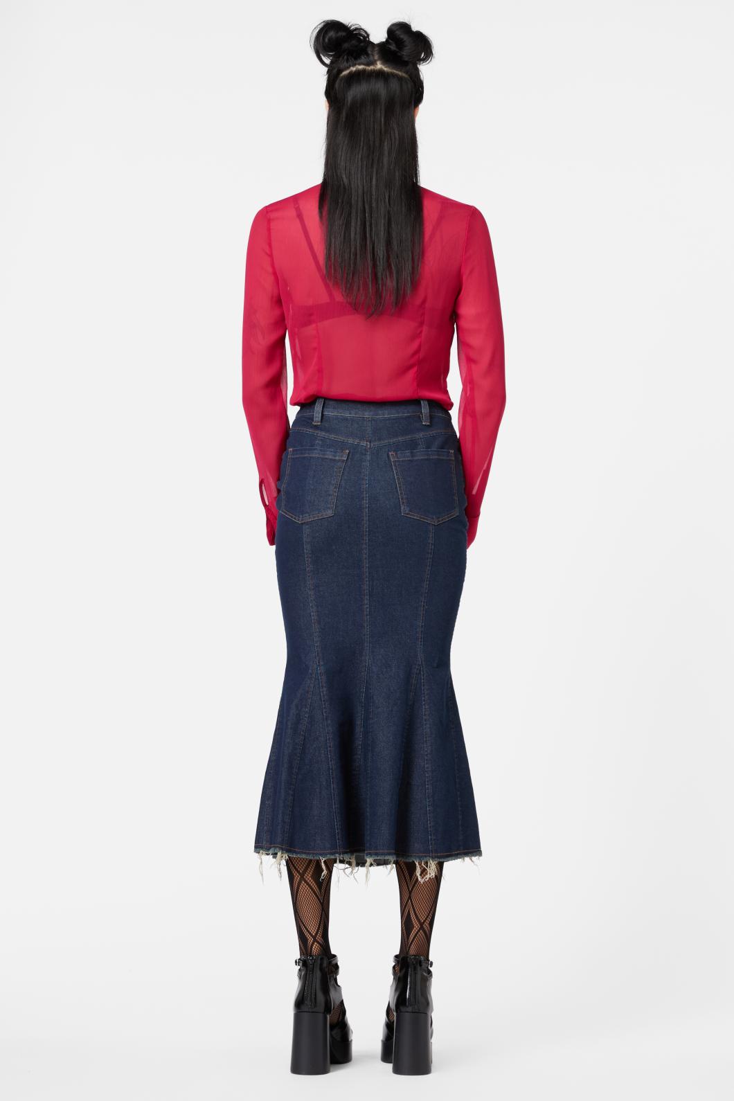 Dangerfield - Fable Denim Midi Skirt - indigo