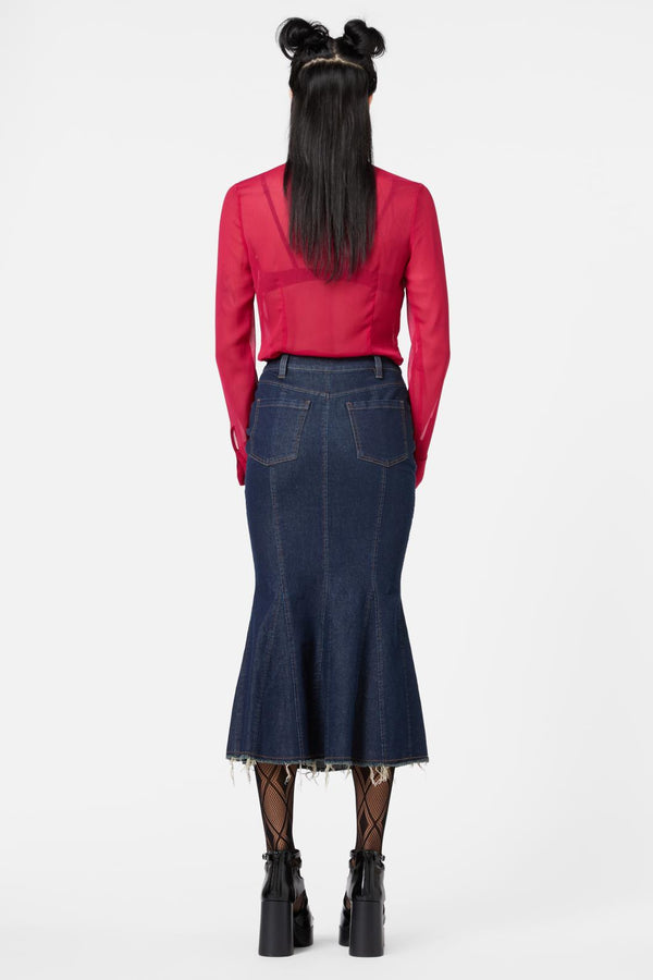 Dangerfield - Fable Denim Midi Skirt - indigo