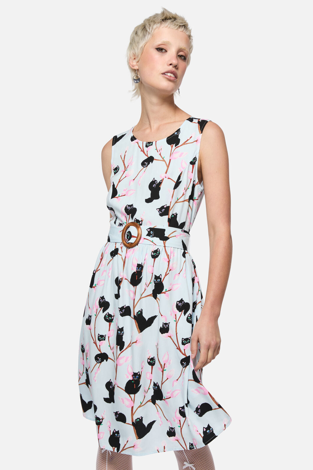 Dangerfield - Pussy Willow Midi Dress - blue