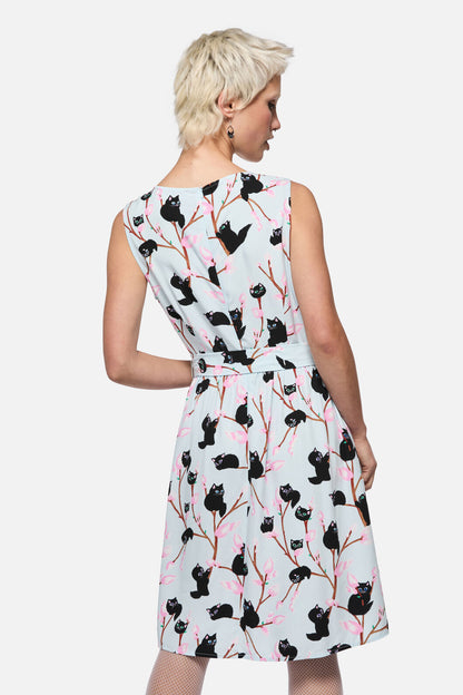 Dangerfield - Pussy Willow Midi Dress - blue