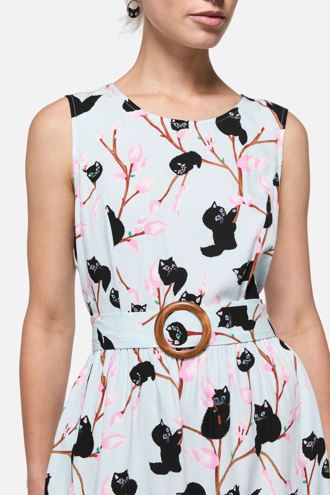 Dangerfield - Pussy Willow Midi Dress - blue