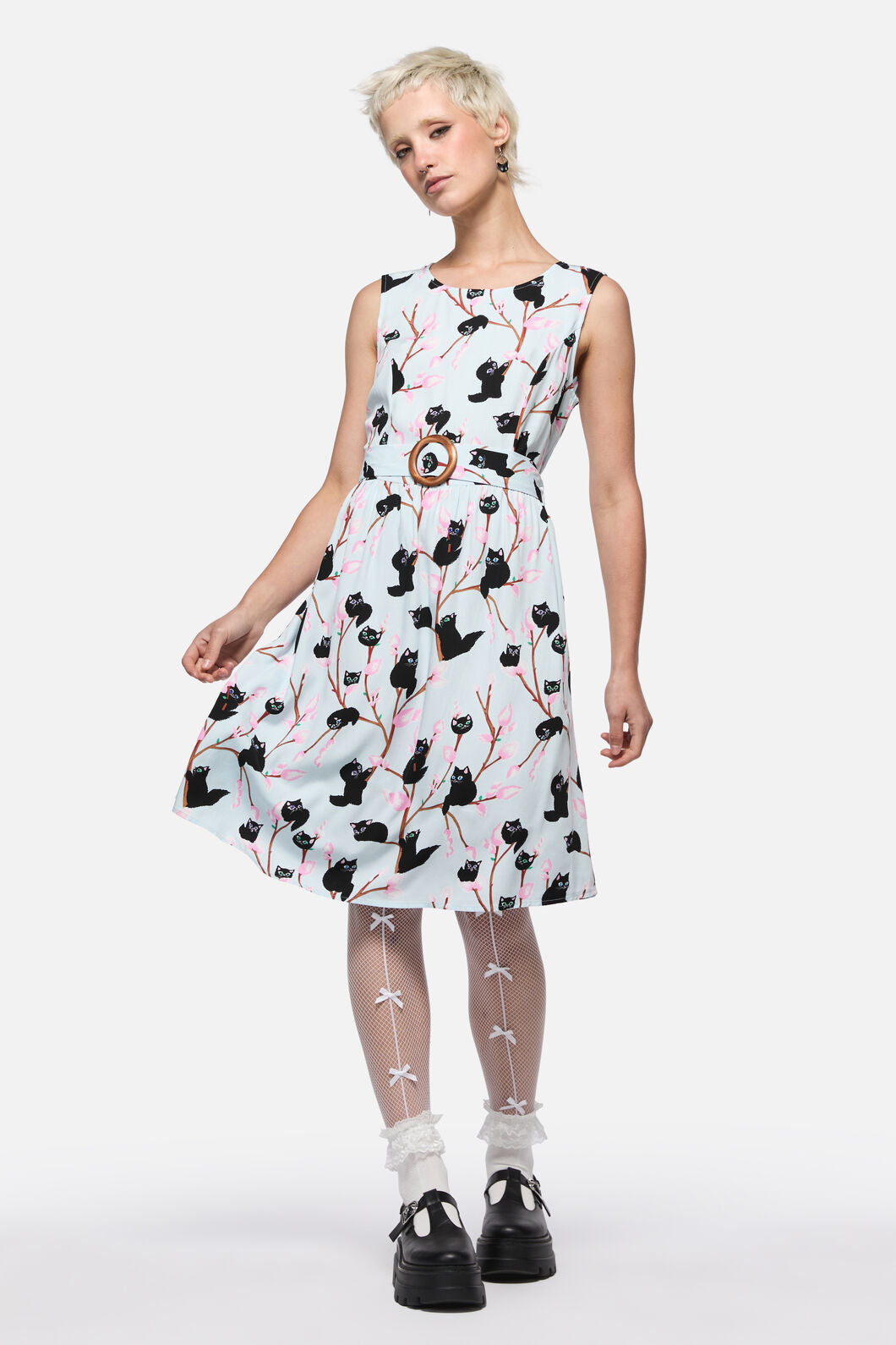 Dangerfield - Pussy Willow Midi Dress - blue