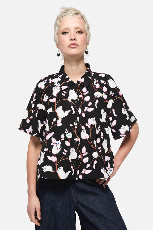 Dangerfield - Pussy Willow Printed Blouse - black
