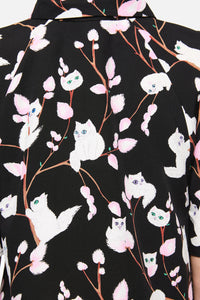 Dangerfield - Pussy Willow Printed Blouse - black