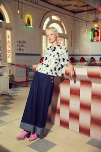 Dangerfield - Pussy Willow Printed Blouse - blue